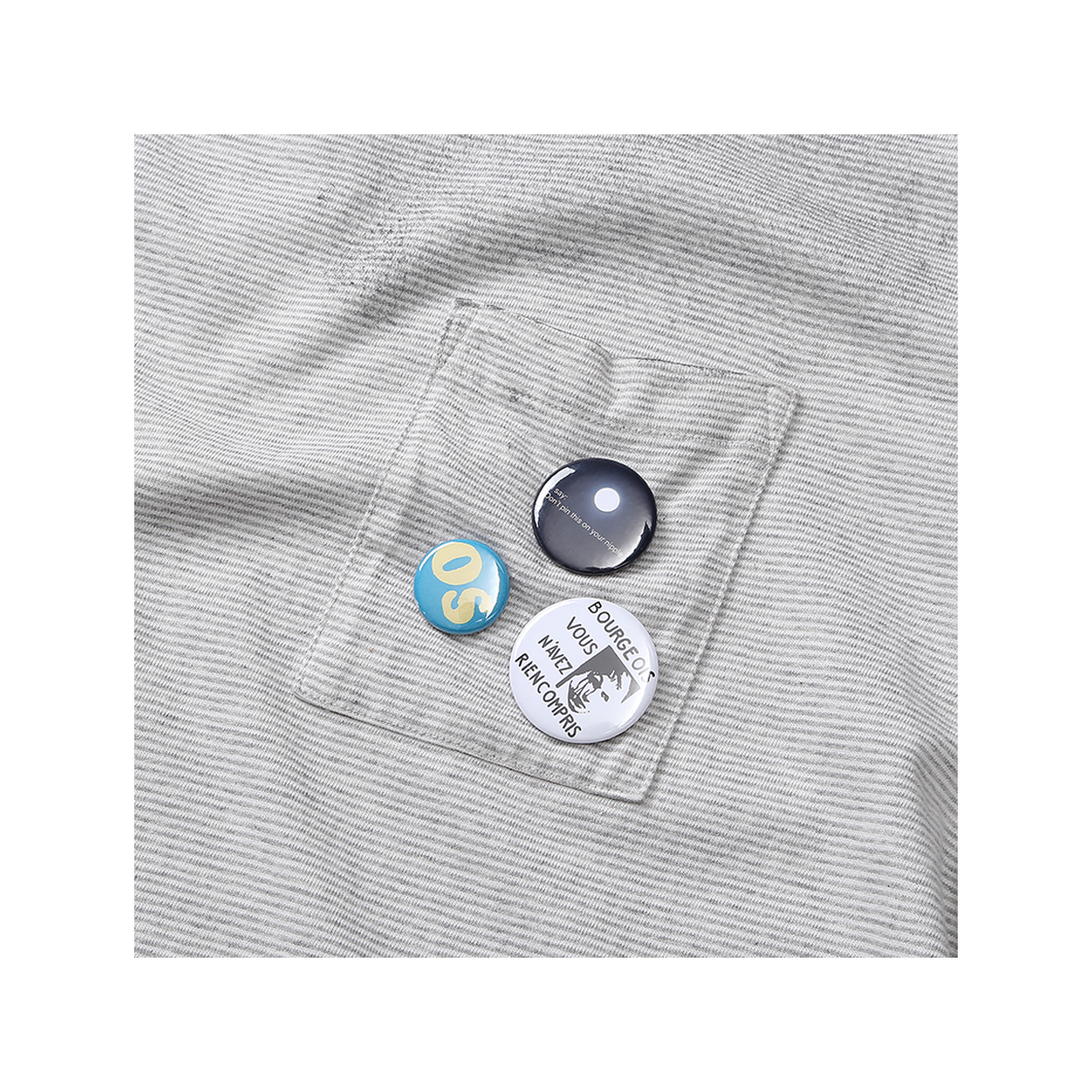 아웃도어서비스 더티 스트라이프 포켓 티 w/ 3핀 - 애쉬(OS Dirty Stripe Pocket Tee w/ 3 Pins - Ash) - 4