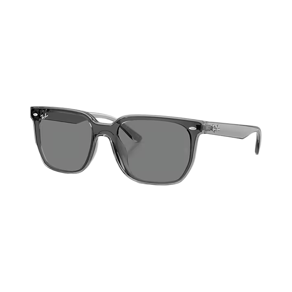 RB4466D-645087 Ray-Ban RB4466D Polished Transparent Grey Frame Dark Grey Lense Low Bridge Fit