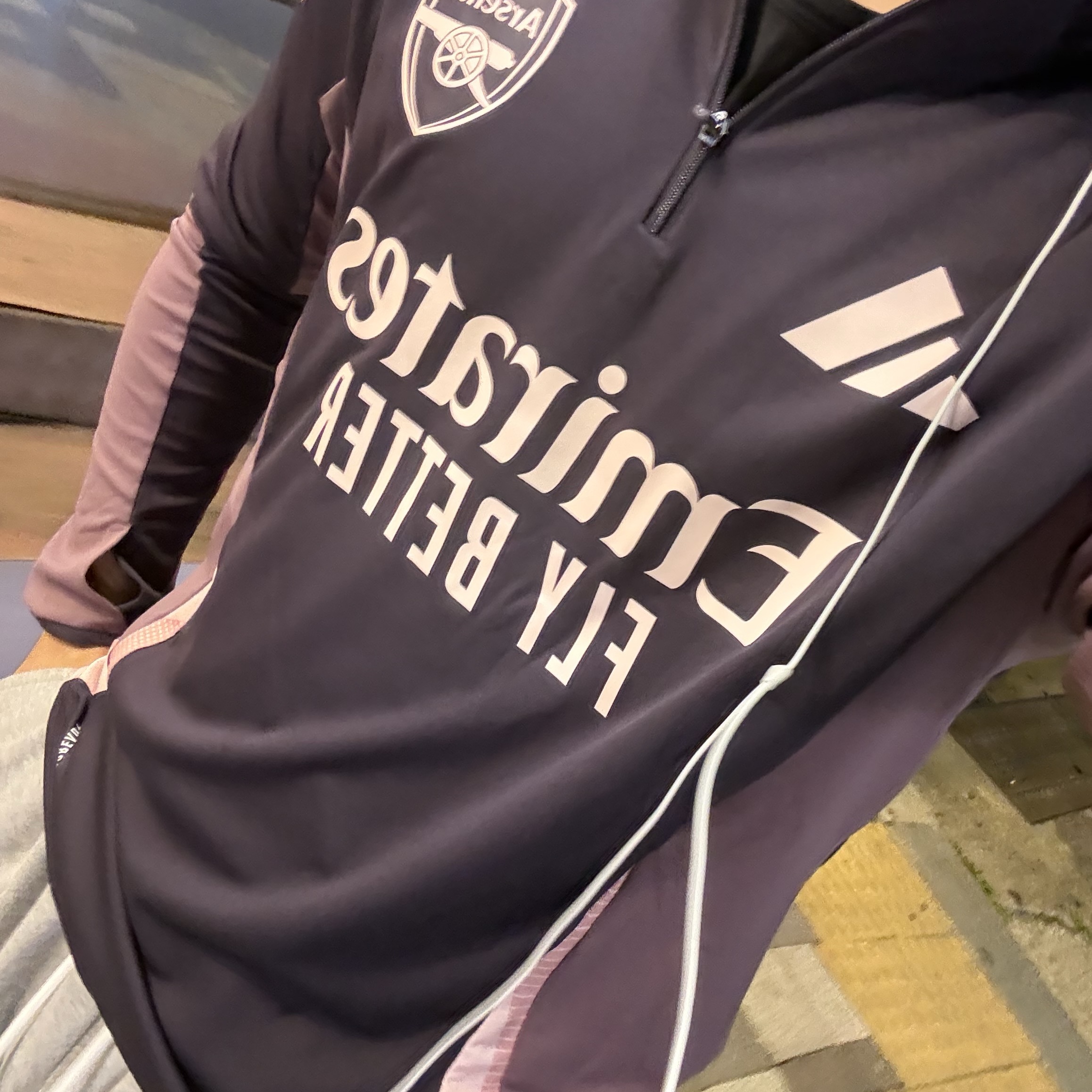 Adidas Arsenal Tiro 24 Training Top Aurora Black - KR Sizing 착용 스타일