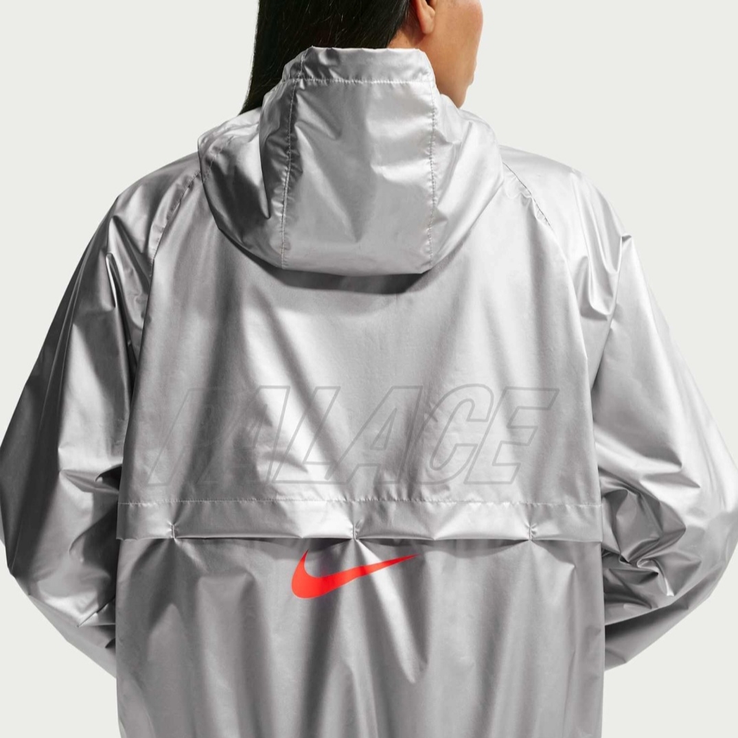 Palace x Nike England Dri-Fit Academy Anthem Jacket Pewter Grey Bright Crimson 착용 스타일 - 4