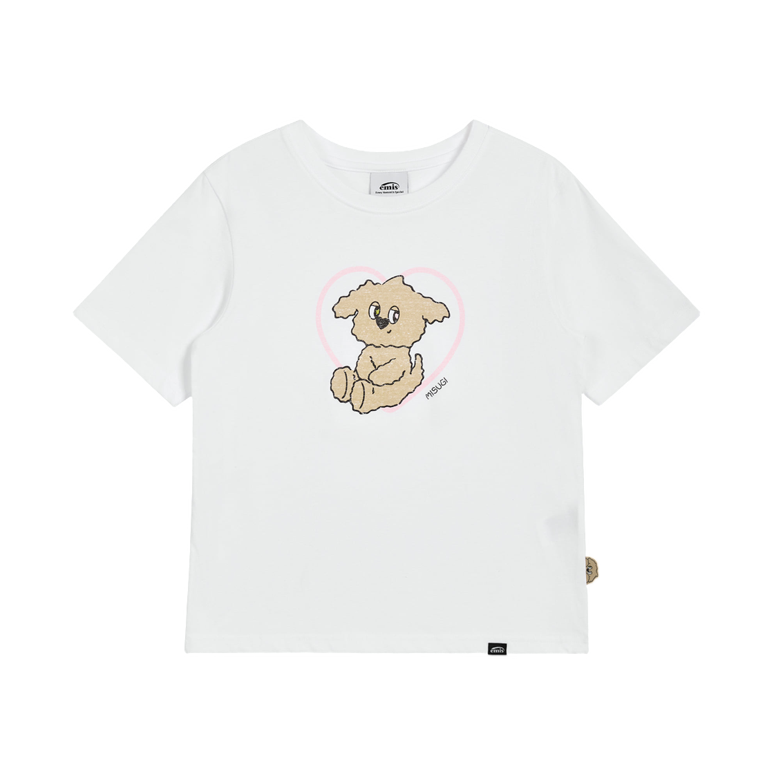 (W) 이미스 미수기 클라우드 하트 티셔츠 화이트((W) Emis Misugi Cloud Heart T-Shirt White) - 1