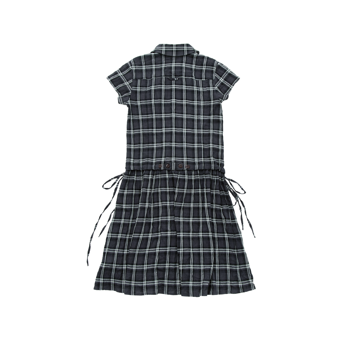 폴리테루 우먼 루즈드 체크 드레스 네이비(Polyteru Women Loosed Check Dress Navy) - 2