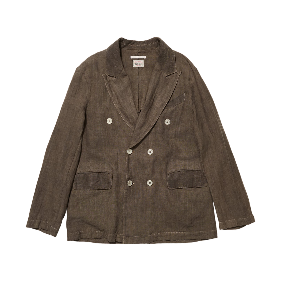 스투시 x 아워레가시 벨트 DB 블레이저 탄 리넨 오버다이드 블랙(Stussy x Our Legacy Unconstructed DB Blazer Tan Linen Overdyed Black) - 1