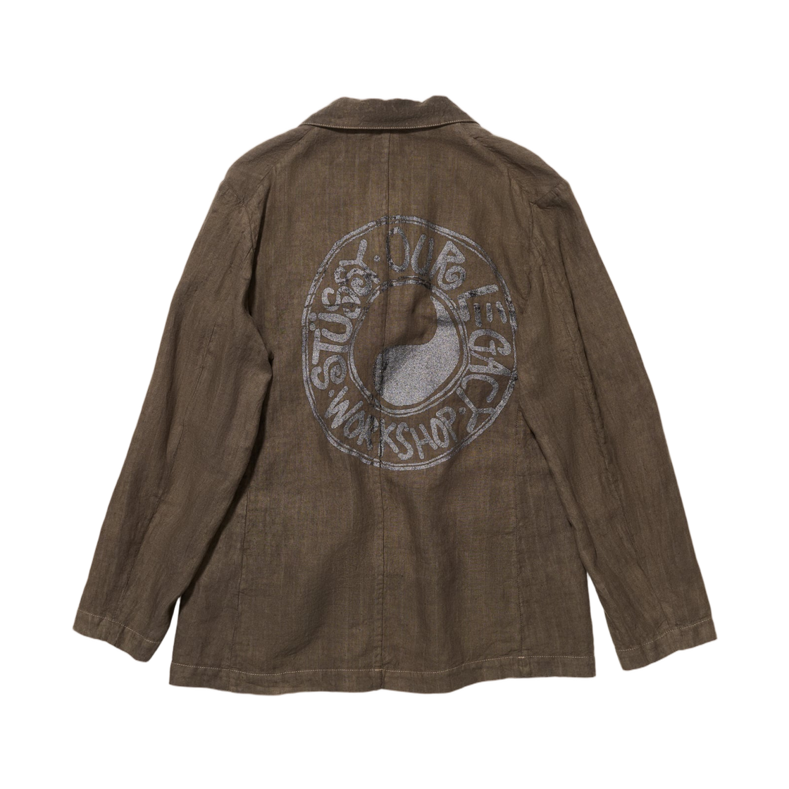 스투시 x 아워레가시 벨트 DB 블레이저 탄 리넨 오버다이드 블랙(Stussy x Our Legacy Unconstructed DB Blazer Tan Linen Overdyed Black) - 2