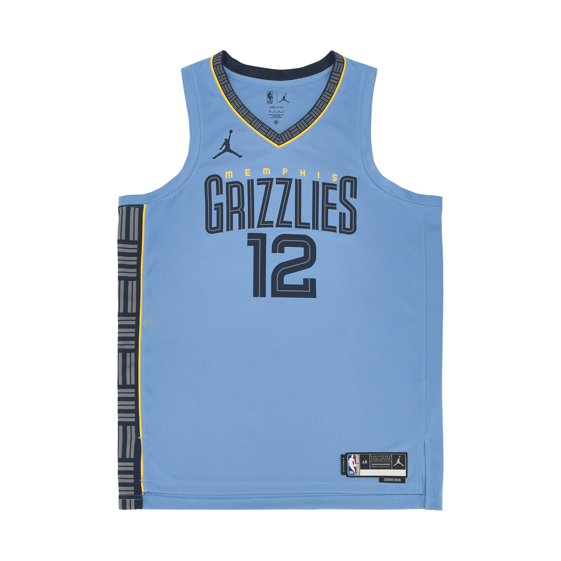 DO9531-422 Jordan Ja Morant Memphis Grizzlies Statement Edition Dri-Fit NBA Swingman Jersey Light Blue