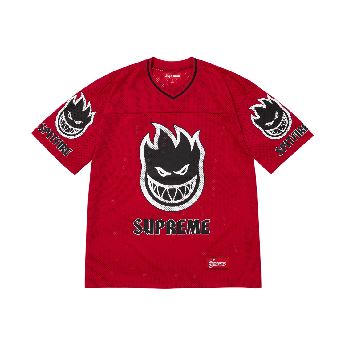 - Supreme x Spitfire Football Jersey Red - 26SS