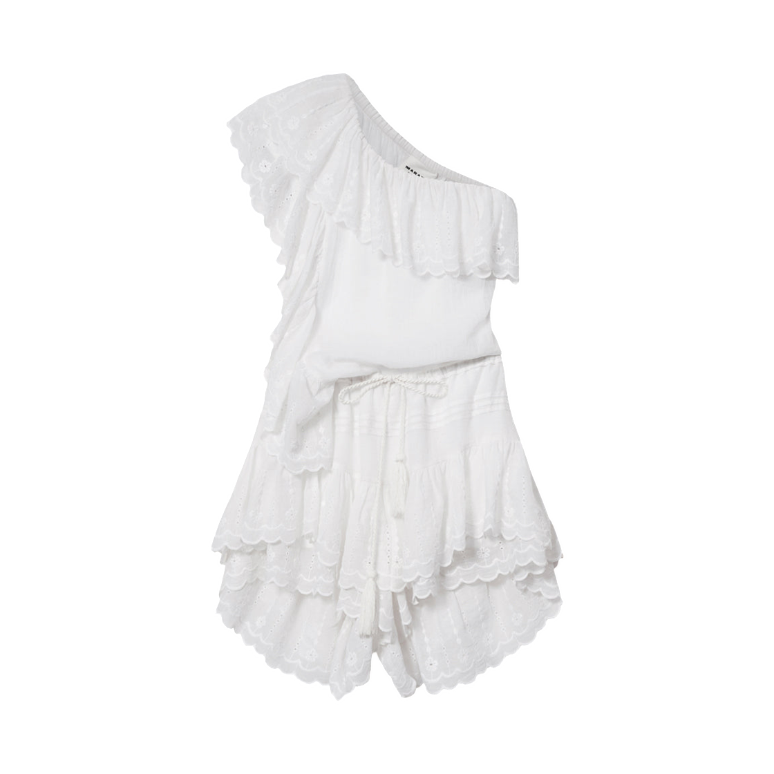 CB0111FA-D3J10E-20WH (W) Isabel Marant Lalia Overall Embroidered Cotton Voile Jumpsuit White - 26FW