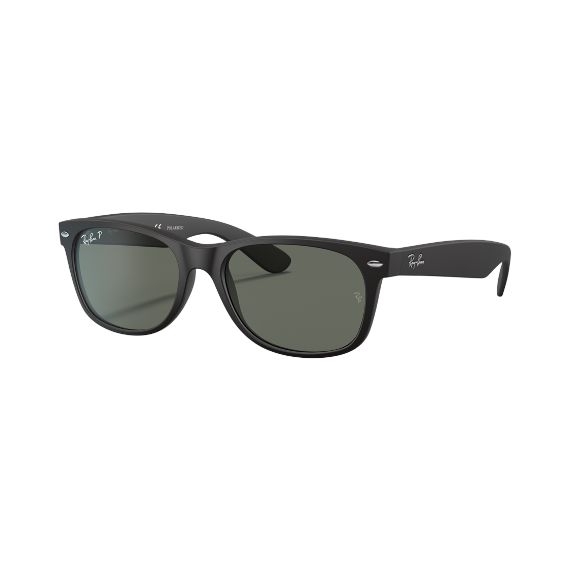 레이밴 뉴 웨이페어러 클래식 매트 러버 블랙 프레임 그린 편광 렌즈 하이 브릿지 핏(Ray-Ban New Wayfarer Classic Matte Rubber Black Frame Green Polarized Lense High Bridge Fit) - 1