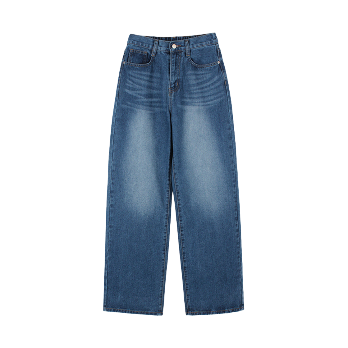 지크립 밴딩 빈티지 워싱 스트레이트 루즈핏 데님팬츠  진청(GCLIP Banded Vintage Washing Straight Loose Fit Denim Pants  DARK BLUE)