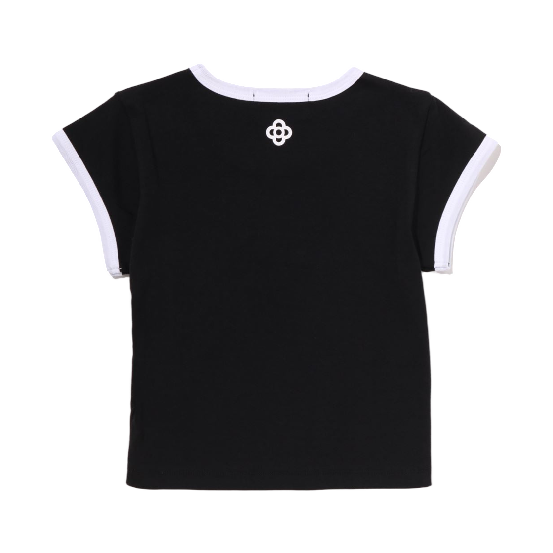 (W) 베이프 베이비 리사 컬리지 크롭 티셔츠 블랙((W) BAPE Baby Lisa College Cropped T-Shirt Black) - 2