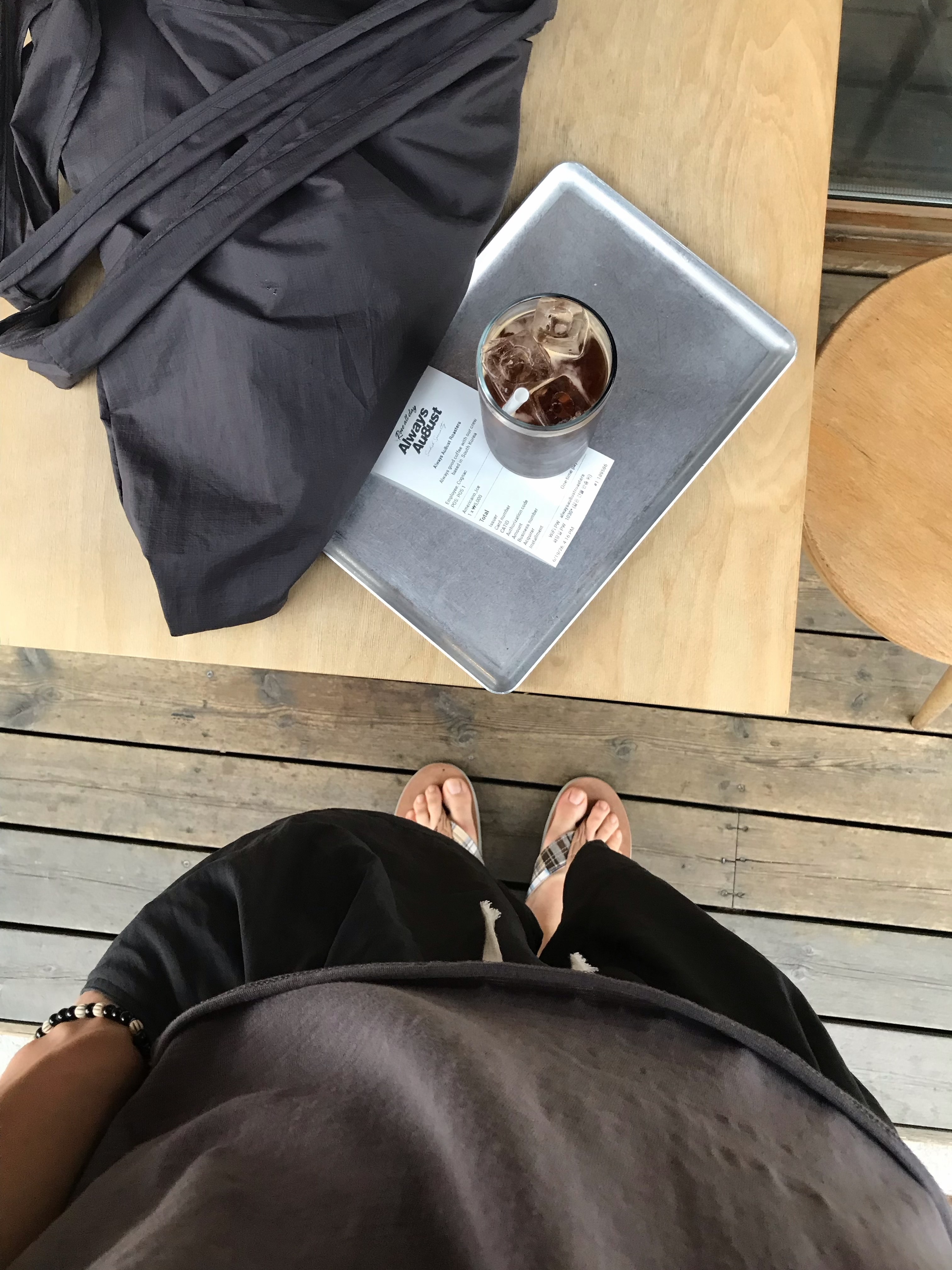 Island Slipper Madras Deck Slide Tan Madras 착용 스타일 - 2