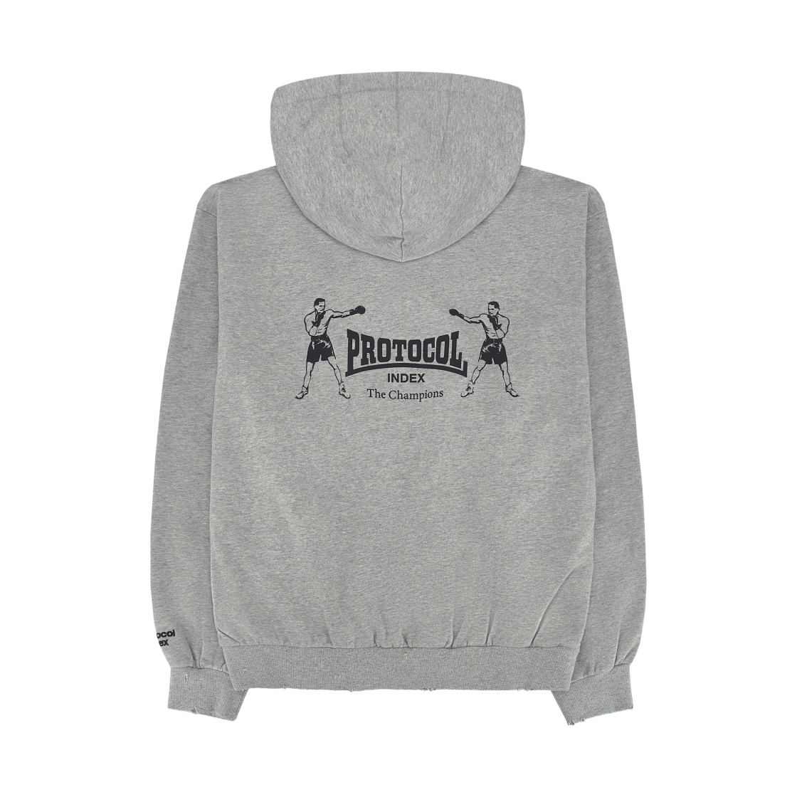 프로토콜 인덱스 테리 타월 집 후드 멜란지 그레이(Protocol Index Terry Towel Zip Hoodie Melange Grey) - 2