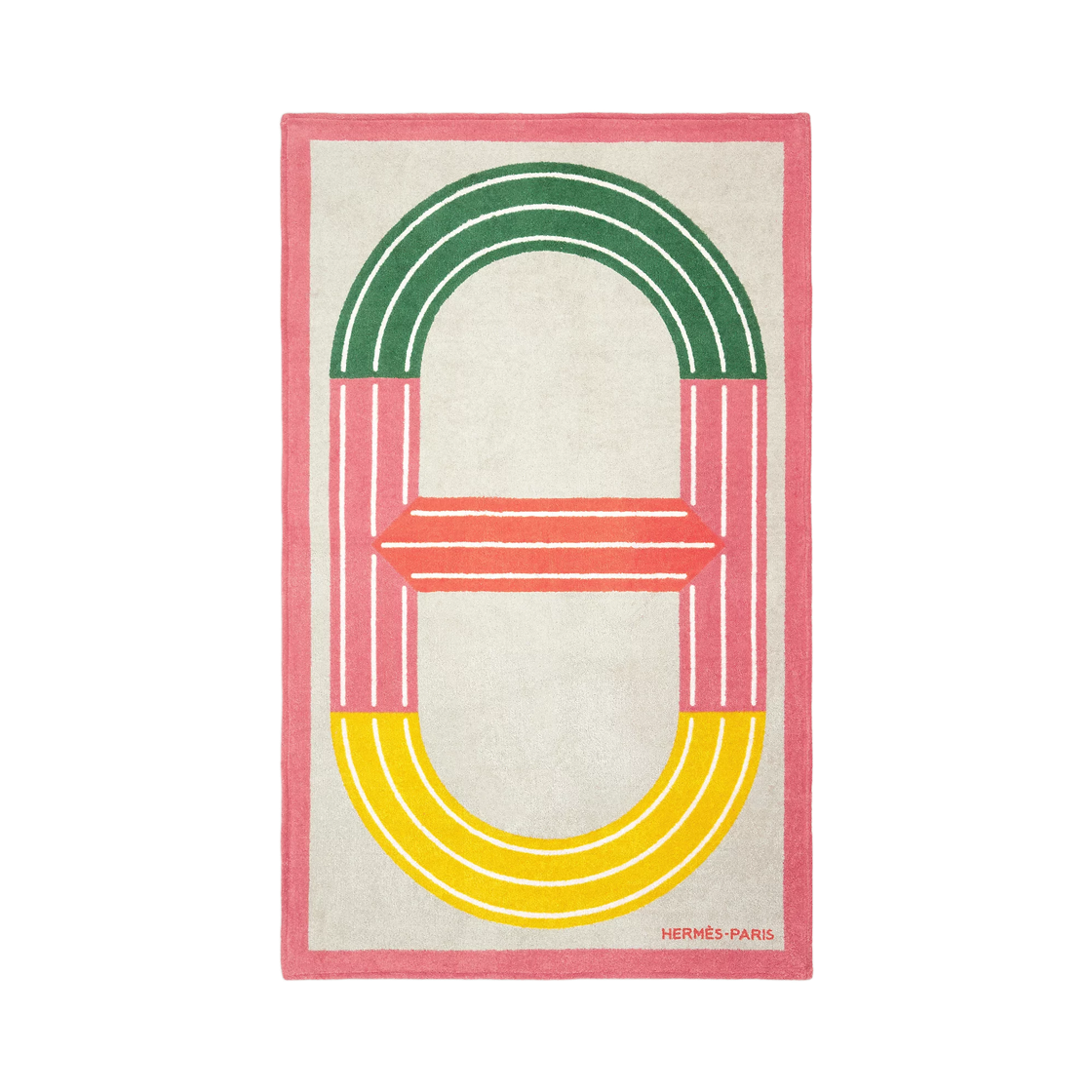 H103878M02 Hermes Maillon Marin Beach Towel & Rose Citron Vert