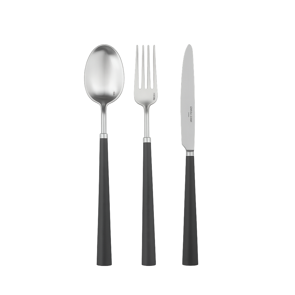 BELOINOX016 Belo Inox Yume Black Steak Dinner 3‑Piece Set
