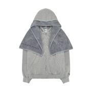Protocol Index Terry Towel Zip Hoodie Melange Grey