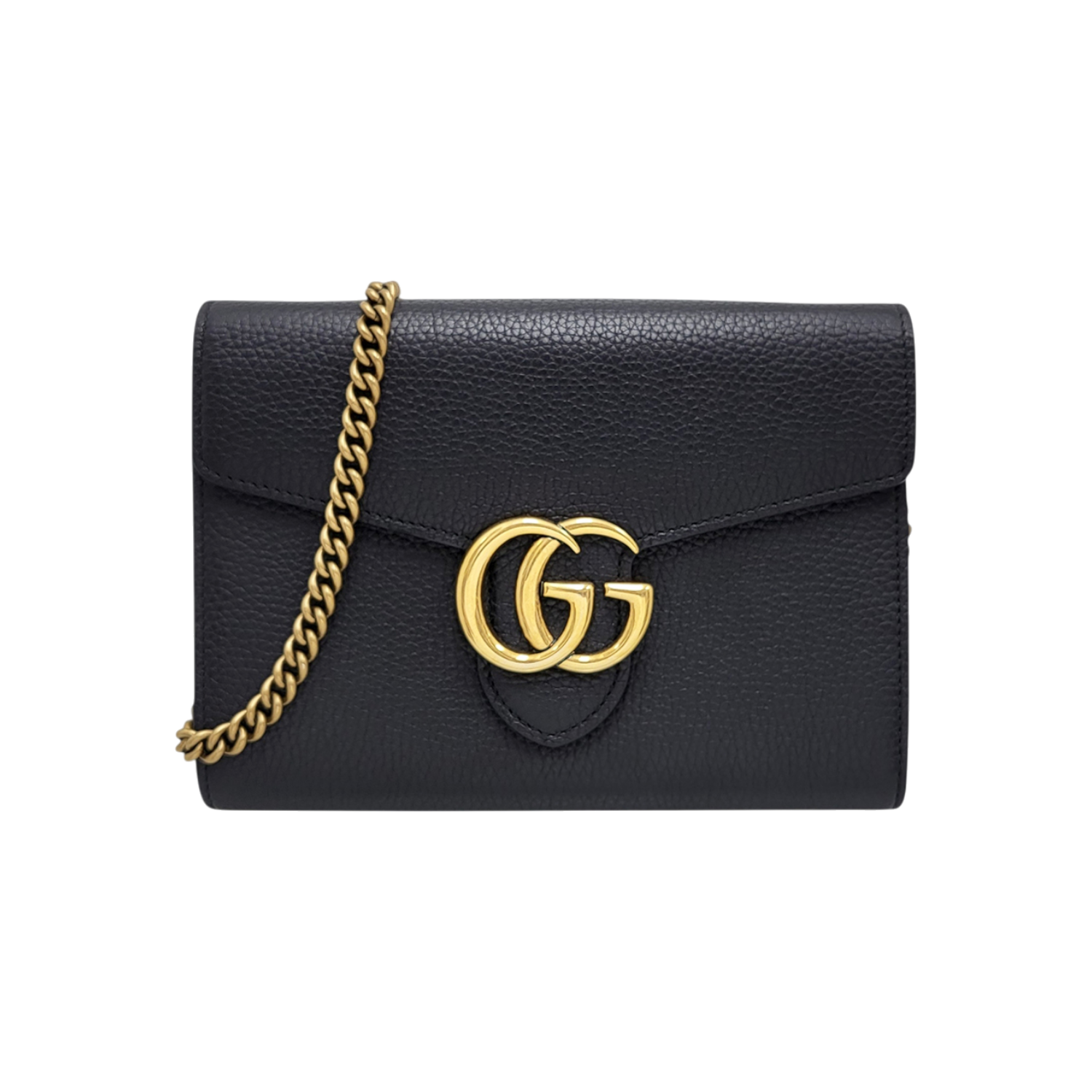 ITKJPD5QBHAN Gucci 401232 GG Marmont Black WOC Chain Crossbody Bag