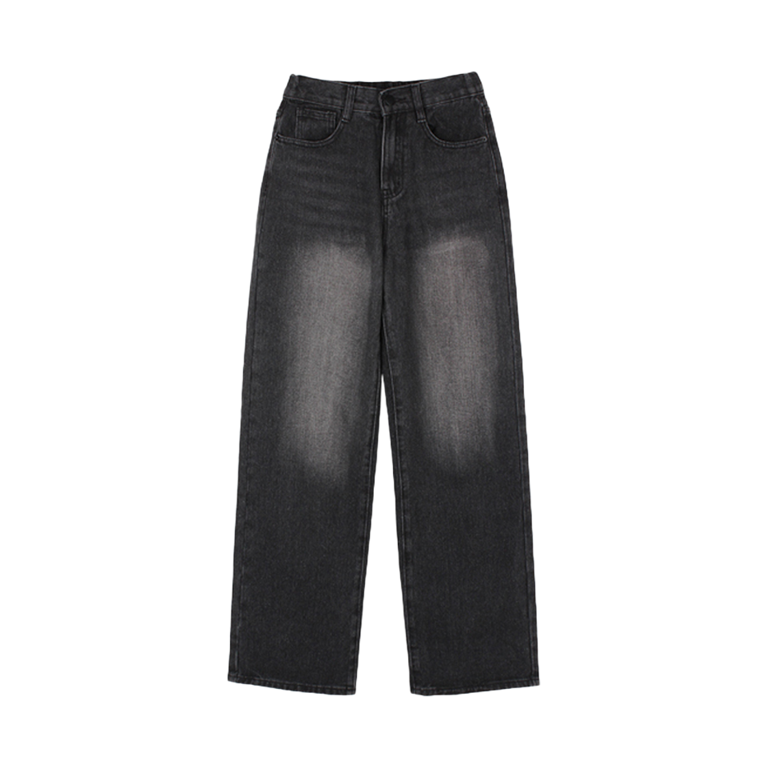 지크립 밴딩 빈티지 워싱 스트레이트 루즈핏 데님팬츠 흑청(GCLIP Banded Vintage Washing Straight Loose Fit Denim Pants BLACK BLUE)