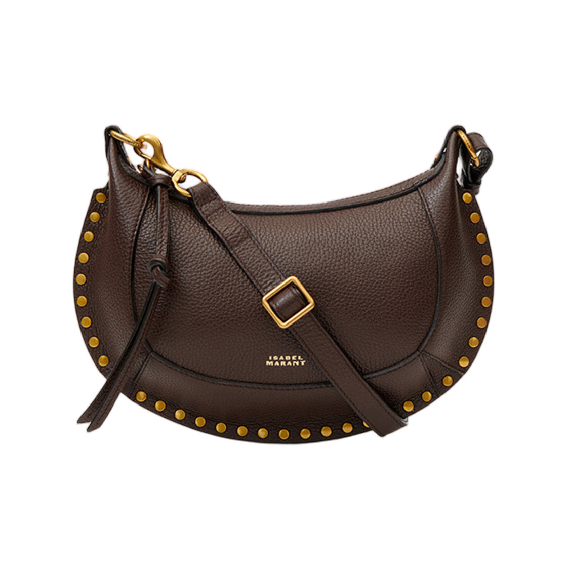 PP0003FA-D1C04M-50CF Isabel Marant Oskan Moon Grained Leather Shoulder Bag Coffee - 26FW