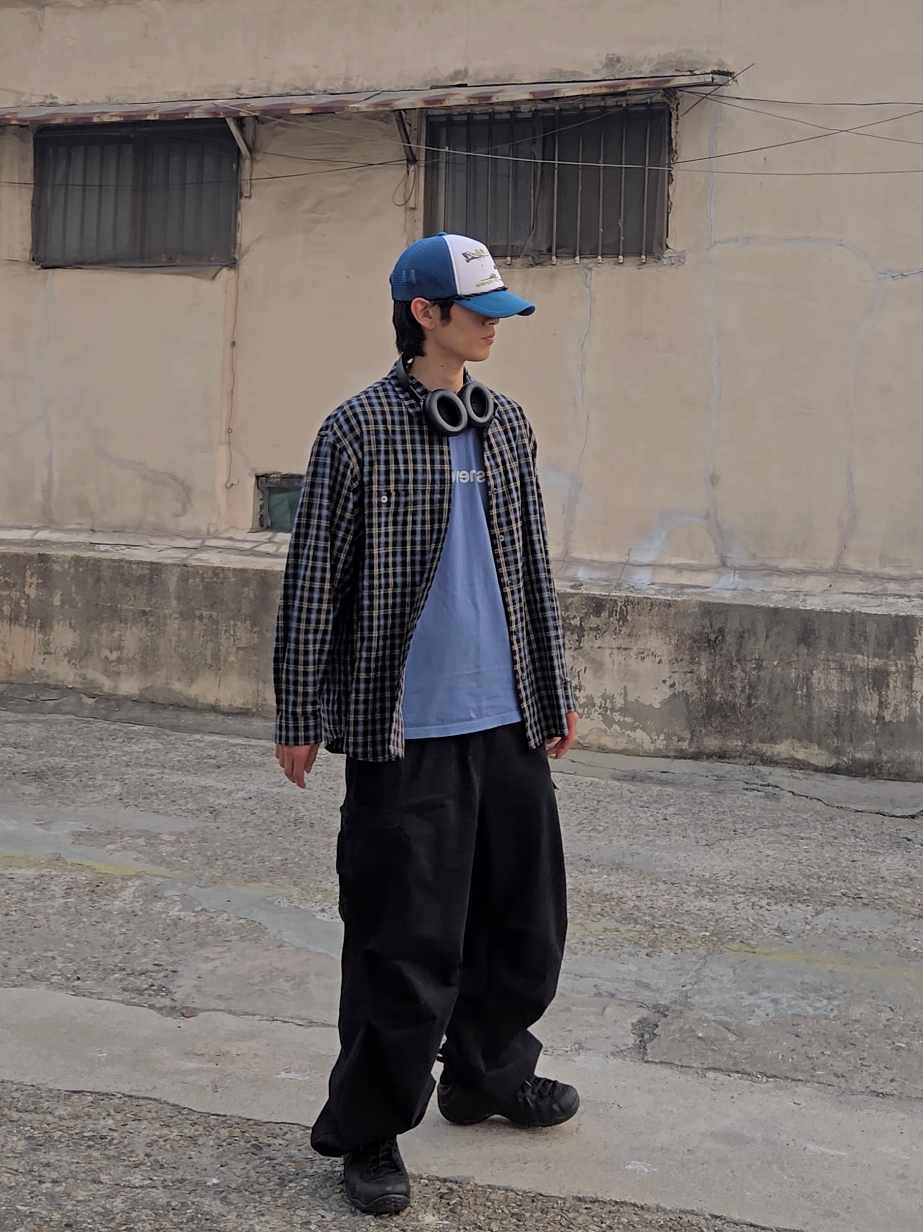 Heisan Nowhere Rope Trucker Cap - Blue, Nike Air Foamposite One Black Anthracite 착용 스타일 - 2
