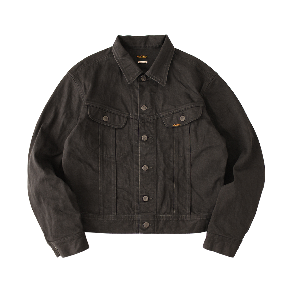 캐피탈 14온즈 블랙 X 블랙 데님 웨스터너 레귤러 블랙(Kapital 14 oz. Black X Black Denim Westerner Regular Black)