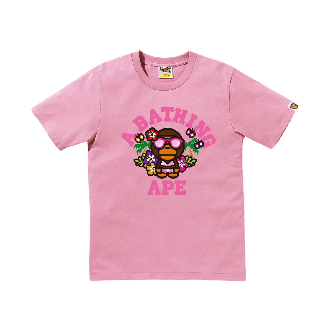 (W) 베이프 리사 컬리지 썸머 티셔츠 핑크((W) BAPE Lisa College Summer T-Shirt Pink) - 1