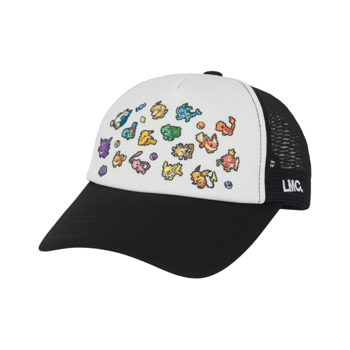 엘엠씨 x 포켓몬 픽셀 아트 멀티 트러커 캡 블랙(LMC x Pokemon Pixel Art Multi Trucker Cap Black)