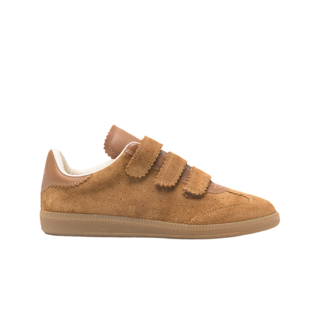 BK0013FA-A1E22S-50CO (W) Isabel Marant Beth Low Top Suede and Leather Sneakers Cognac