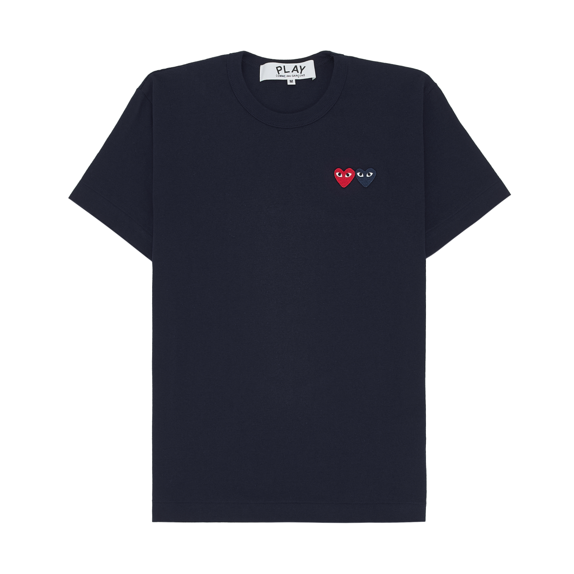 플레이 꼼데가르송 더블 하트 티셔츠 네이비(Play Comme des Garcons Double Heart T-Shirt Navy) - 1