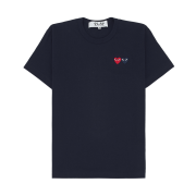 Play Comme des Garcons Double Heart T-Shirt Navy
