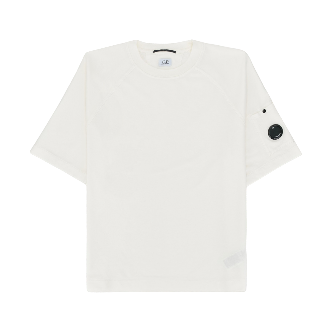 C.P. 컴퍼니 라이트 플리스 숏슬리브 스웨트셔츠 거즈 화이트 - 26SS(C.P. Company Light Fleece Short Sleeve Sweatshirt Gauze White - 26SS)