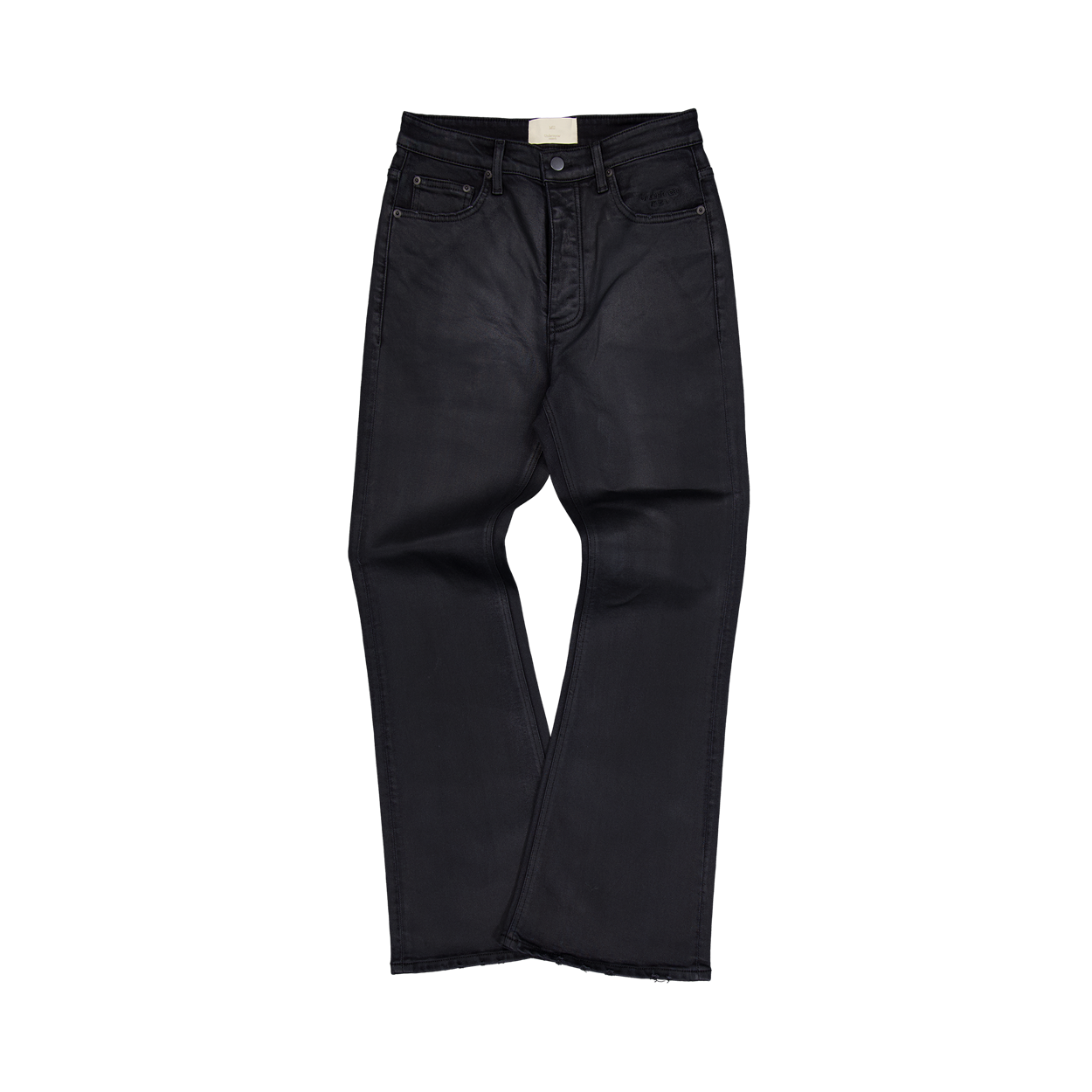 언더마이카 무.188 클래식 로고 세미 플레어 코티드 진 블랙(Undermycar Mu.188 Classic Logo Semi Flare Coated Jeans Black)