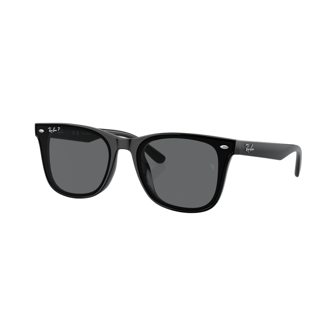 RB4391D-601/81 Ray-Ban RB4391D Polished Black Frame Dark Grey Polarized Lense Low Bridge Fit
