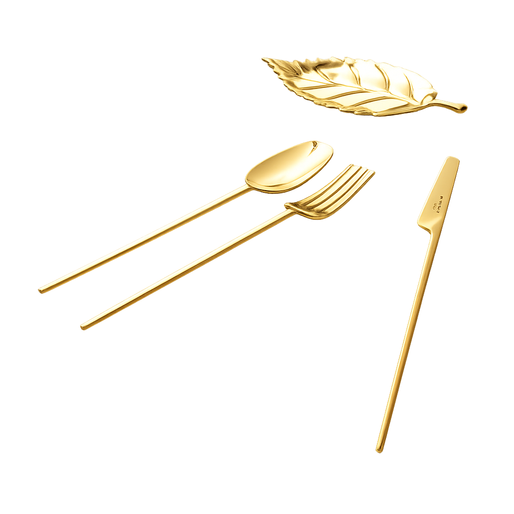 벨로아이녹스 투 티타늄 골드 테이블 커트러리 3종세트(Belo Inox Two Titanium Gold Table Cutlery 3‑Piece Set)