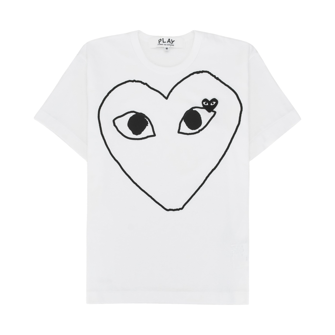 플레이 꼼데가르송 블랙 하트 티셔츠 화이트(Play Comme des Garcons Black Heart T-Shirt White)