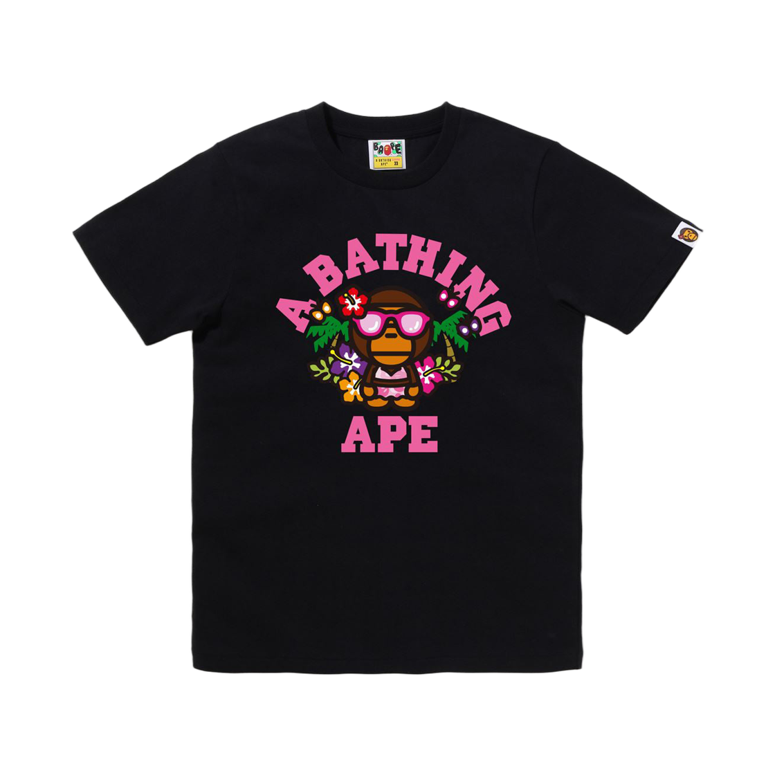 (W) 베이프 리사 컬리지 썸머 티셔츠 블랙((W) BAPE Lisa College Summer T-Shirt Black) - 1