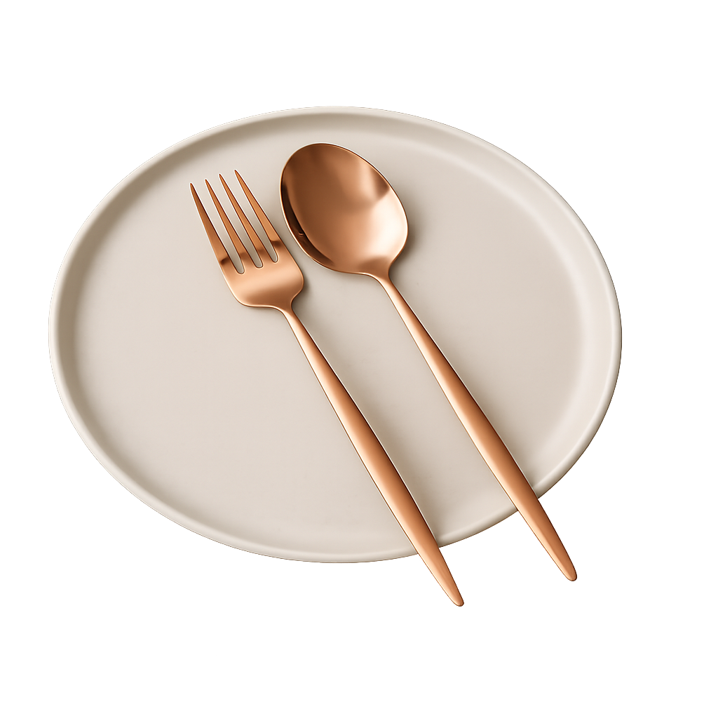 벨로아이녹스 스피릿 티타늄 쿠퍼 디저트 커트러리 2종세트(Belo Inox Spirit Titanium Copper Dessert Cutlery 2‑Piece Set)