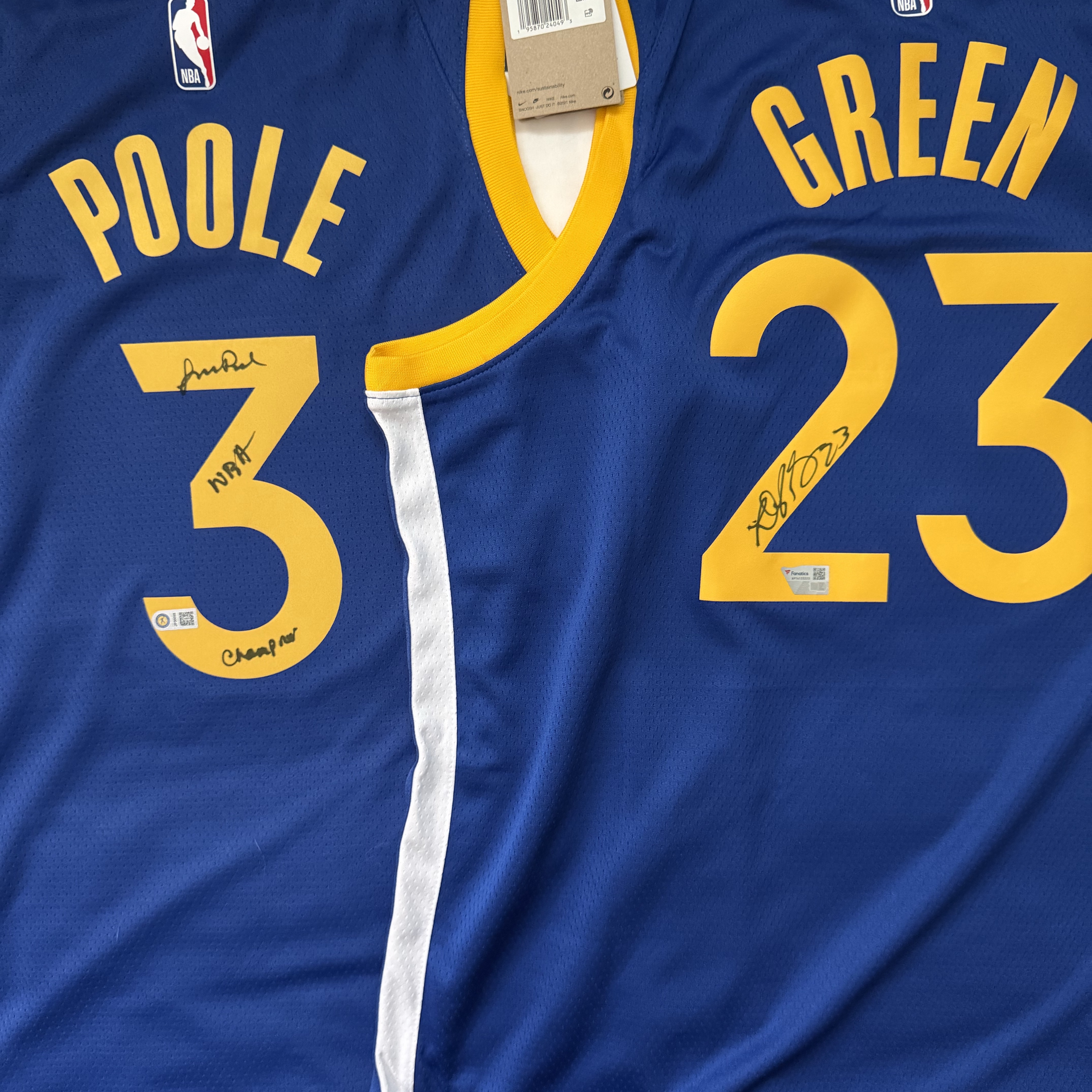 Nike Stephen Curry Golden State Warriors Icon Edition Dri-Fit NBA Swingman Jersey Rush Blue (DN2005-401) (Marking Ver.) 착용 스타일 - 2