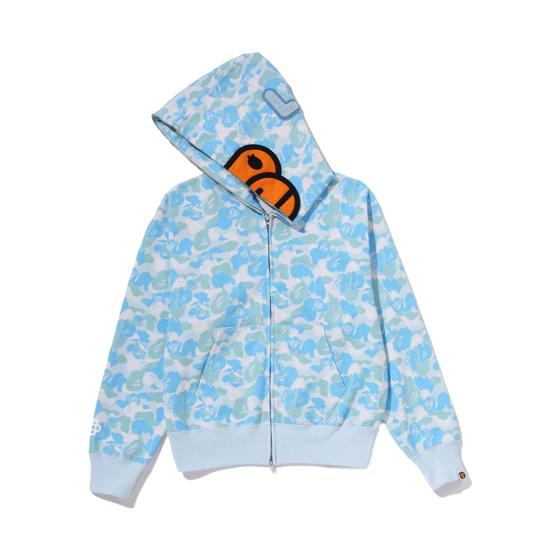 (W) 베이프 베이비 리사 ABC 카모 풀 집 후드 삭스((W) BAPE Baby Lisa ABC Camo Full Zip Hoodie Sax) - 3