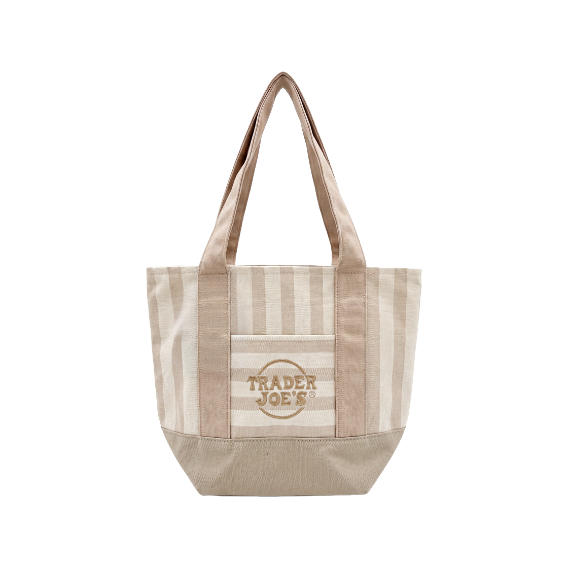 트레이더 조 스트라이프 미니 캔버스 토트백 데저트 샌드(Trader Joe's Striped Mini Canvas Tote Bag Desert Sand)