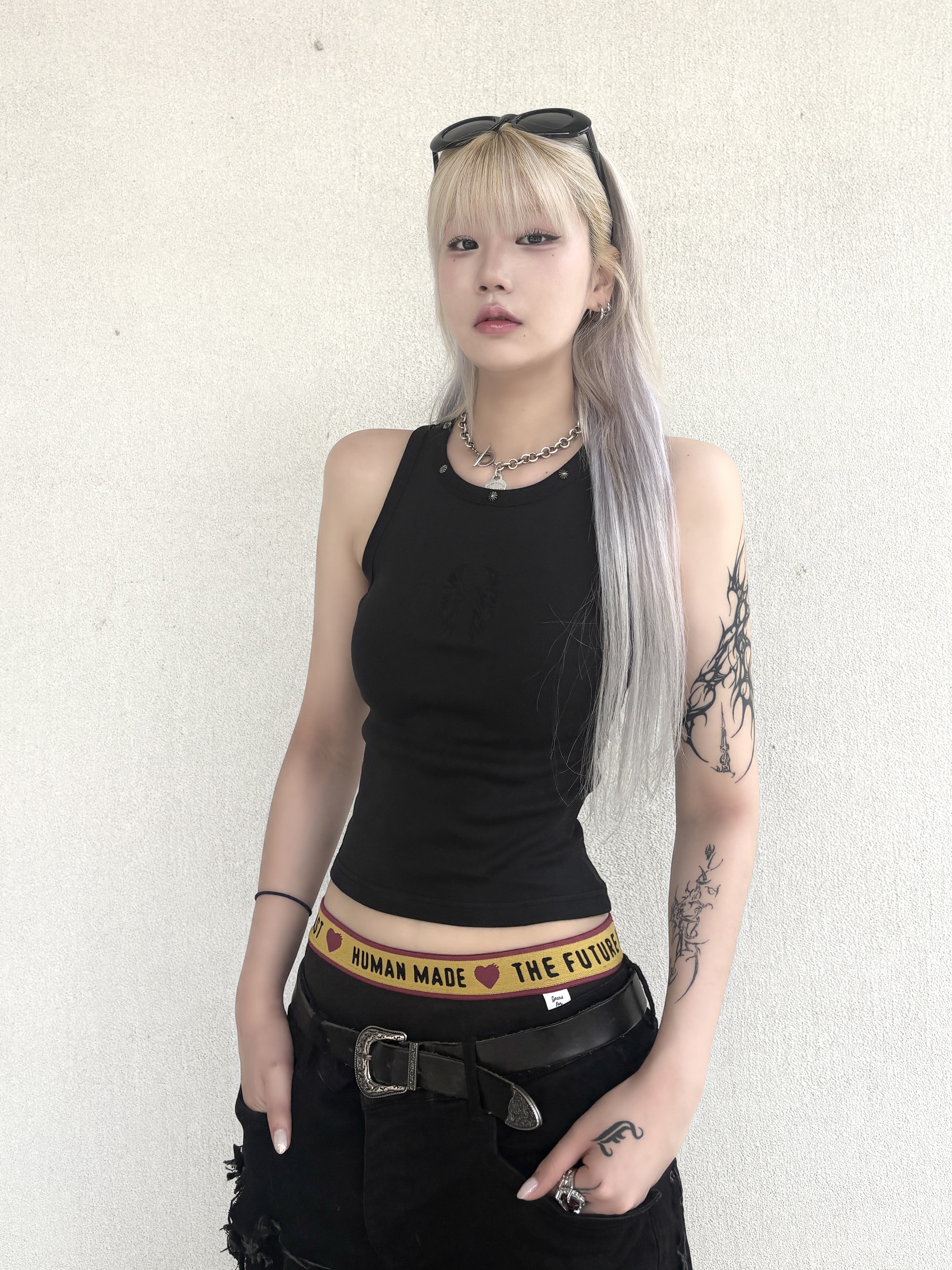 Rick Owens Mega Bumper Geobasket Black Milk, Human made Boxer Brief Black 착용 스타일 - 3