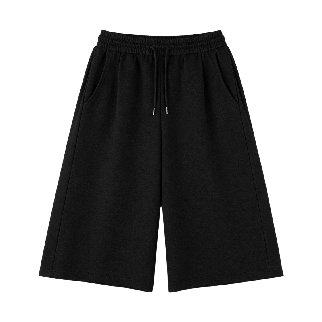 지크립 스트링밴딩 사이드 핀턱 버뮤다 트레이닝 스웻 반바지 블랙(GCLIP String banding side pintuck Bermuda sweat suit shorts Black)