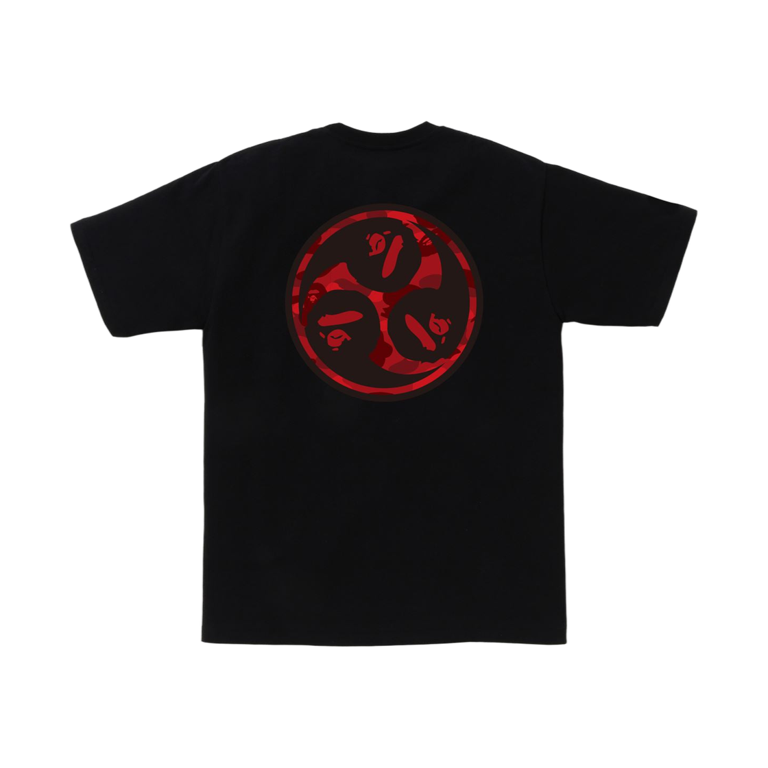 베이프 컬러 카모 재팬 컬쳐 미츠도모에 티셔츠 블랙 레드(BAPE Color Camo Japan Culture Mitsudomoe T-Shirt Black Red) - 2