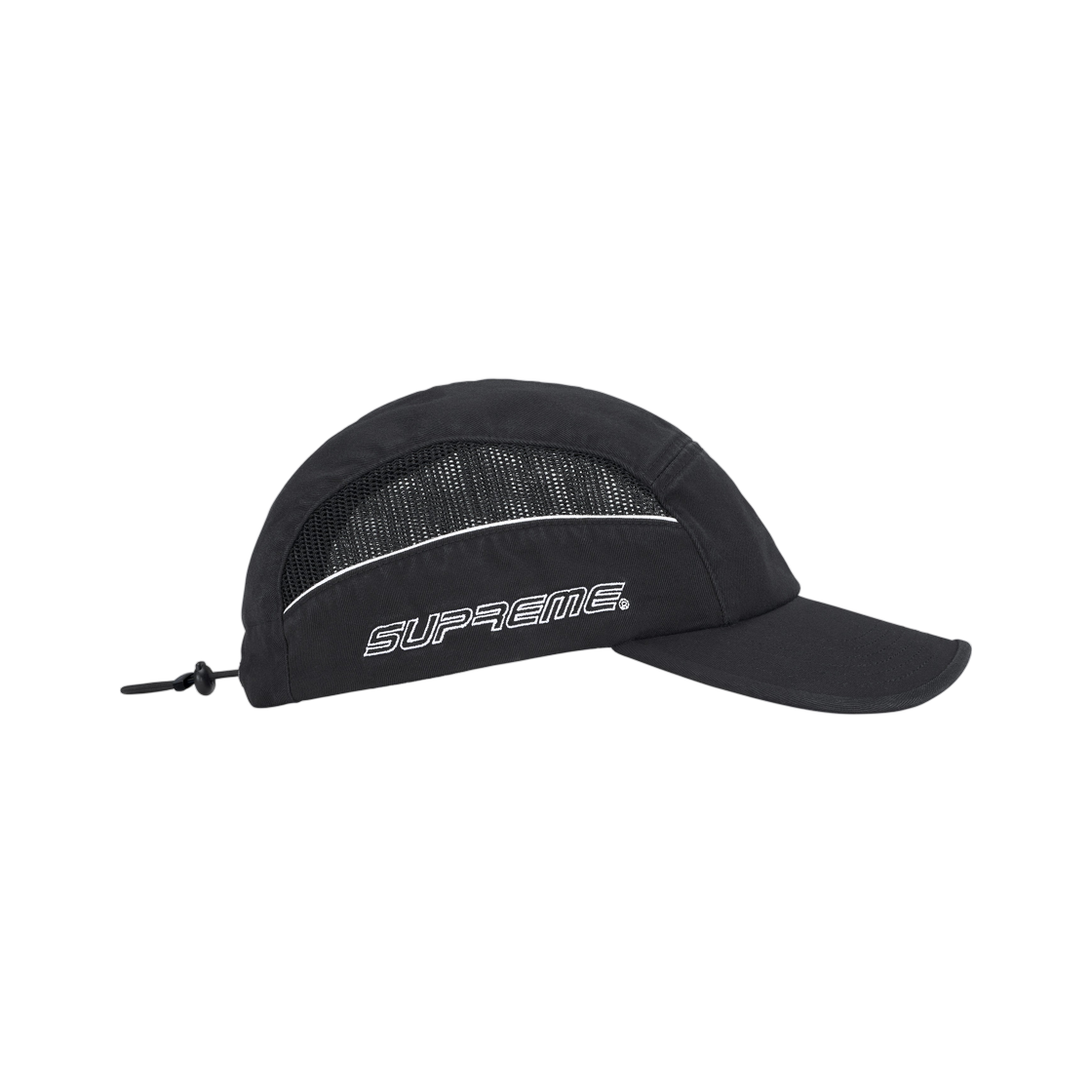 슈프림 사이드 메쉬 파이핑 캠프캡 블랙 - 26SS(Supreme Side Mesh Piping Camp Cap Black - 26SS) - 2