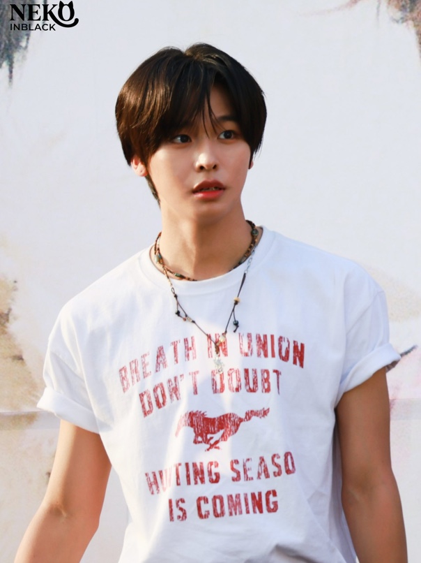 AMOU Vintage Horse Half T-Shirts White 착용 스타일