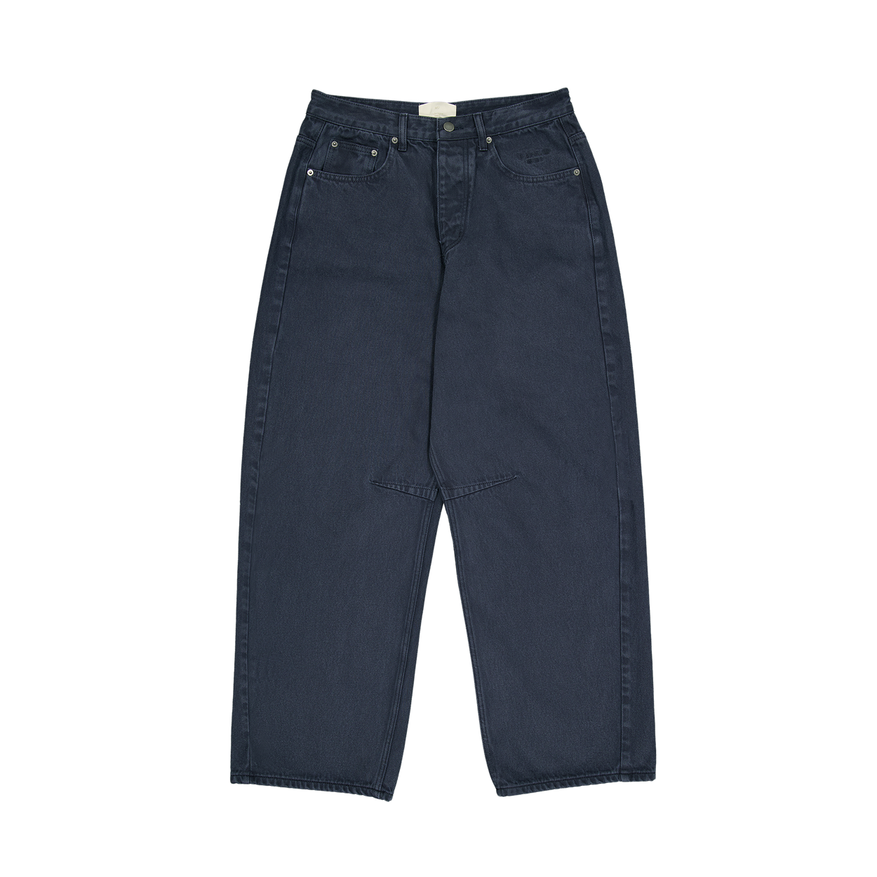 언더마이카 무.186 클래식 로고 모노 와이드 니턱 팬츠 네이비(Undermycar Mu.186 Classic Logo Mono Wide Knee Tuck Pants Navy) - 2