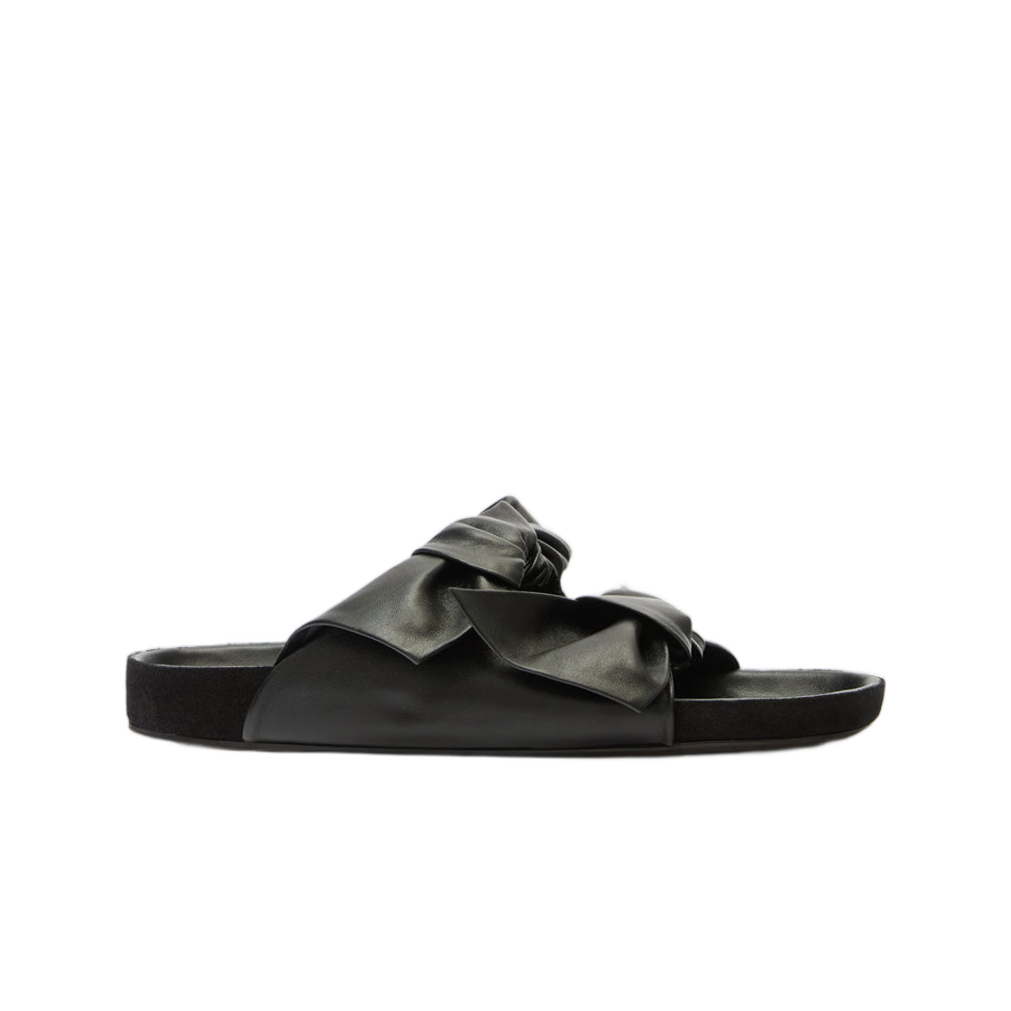 SD0277FA-D1B06S-01BK (W) Isabel Marant Lennyo Bow Leather Sandals Black