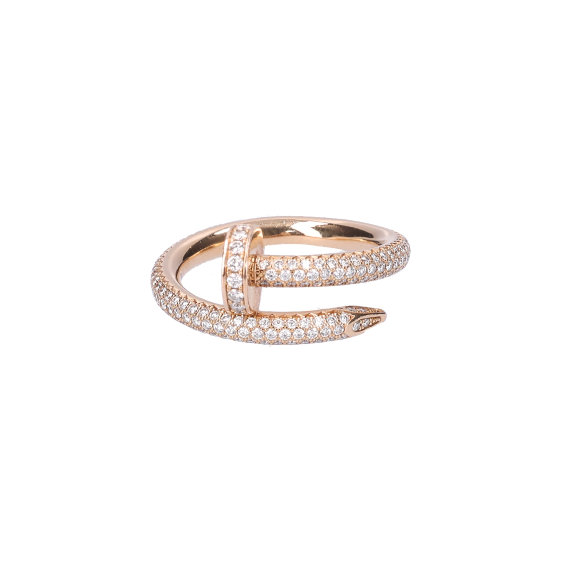 ITE4TKLL63QI Cartier Juste un Clou Ring 18K Rose Gold & Diamond Size 51