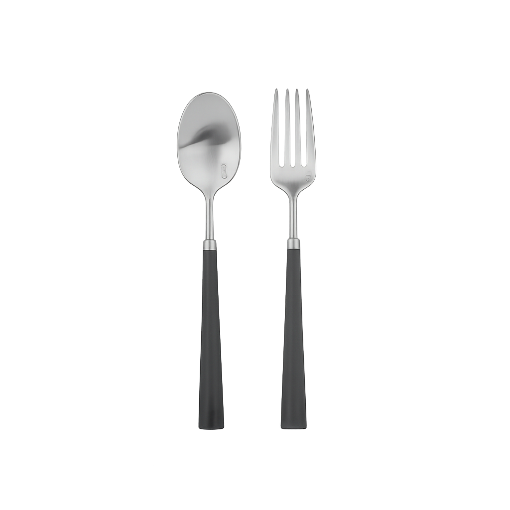 BELOINOX006 Belo Inox Yume Black Teatime 2‑Piece Set