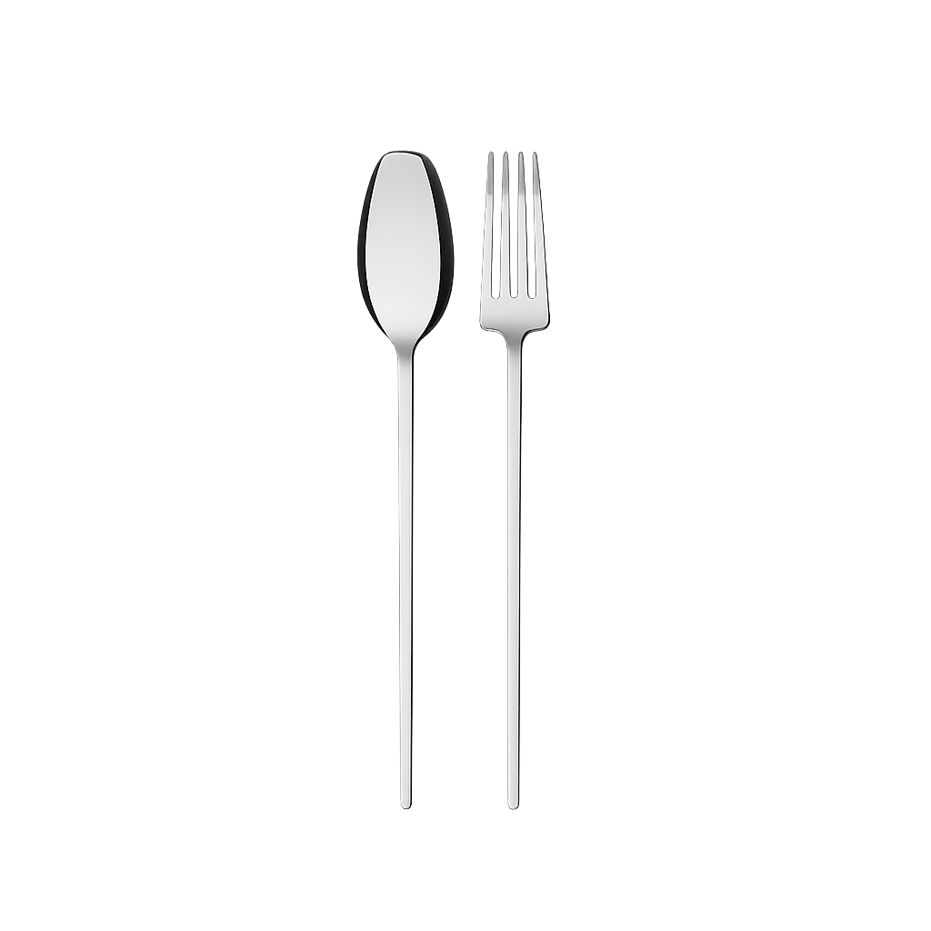 BELOINOX007 Belo Inox Two Mirror Dessert 2‑Piece Set