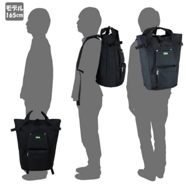 Porter Union 2Way Rucksack Black 착용 스타일 - 1